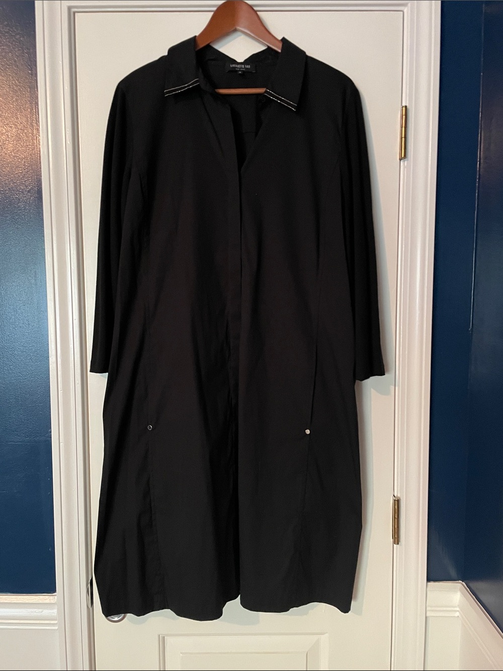 Lafayette 148 New York Black Coat with Classic Collar